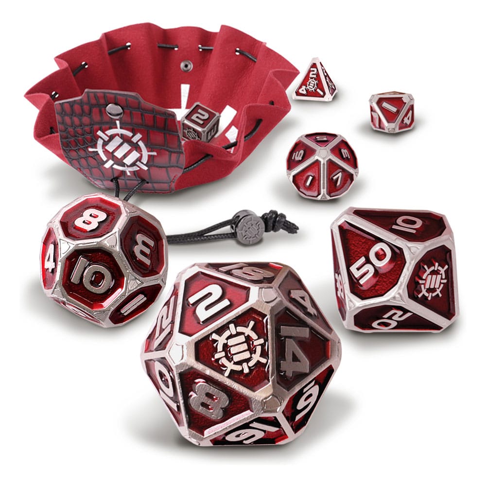 ENHANCE Collector's Edition Metal RPG Dice Set (7pcs, Red)