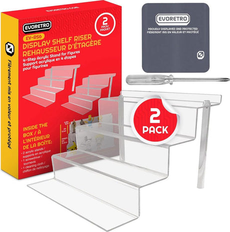 Evoretro Acrylic Display Riser 2-Pack for Action Figures and Pops
