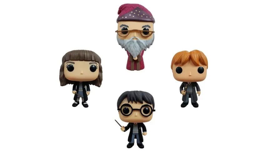Harry Potter Deluxe Funko Pop! Vinyl 4-Pack with Wall Display