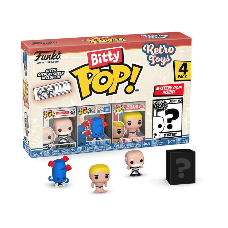 Funko Bitty POP! Retro Toys 4-Pack - Mystery Mr. Monopoly Figures
