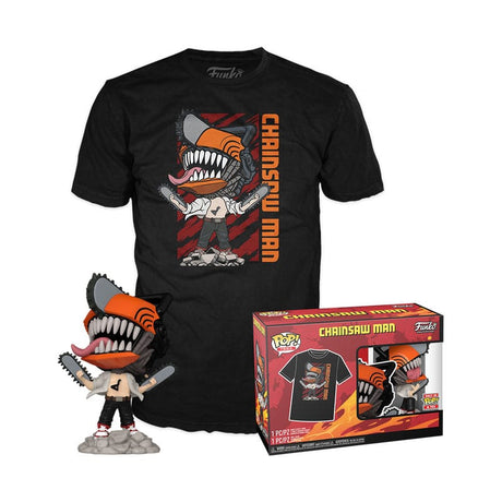 Funko POP! & Tee Set: Chainsaw Man Leaping - Size XL