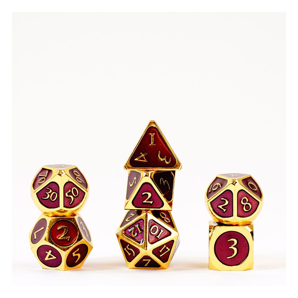 FanRoll Gold Dice Set with Purple Enamel (7)