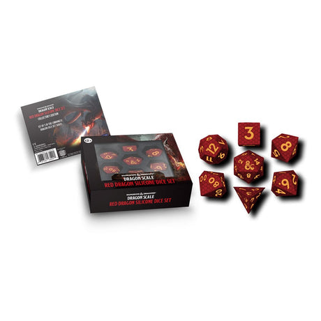 Dungeons & Dragons Dragon Scale Red Premium Silicone Dice Set (7)