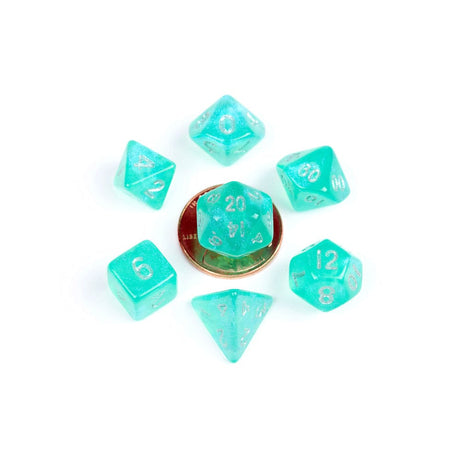 FanRoll Stardust Turquoise Mini Dice Set (7)