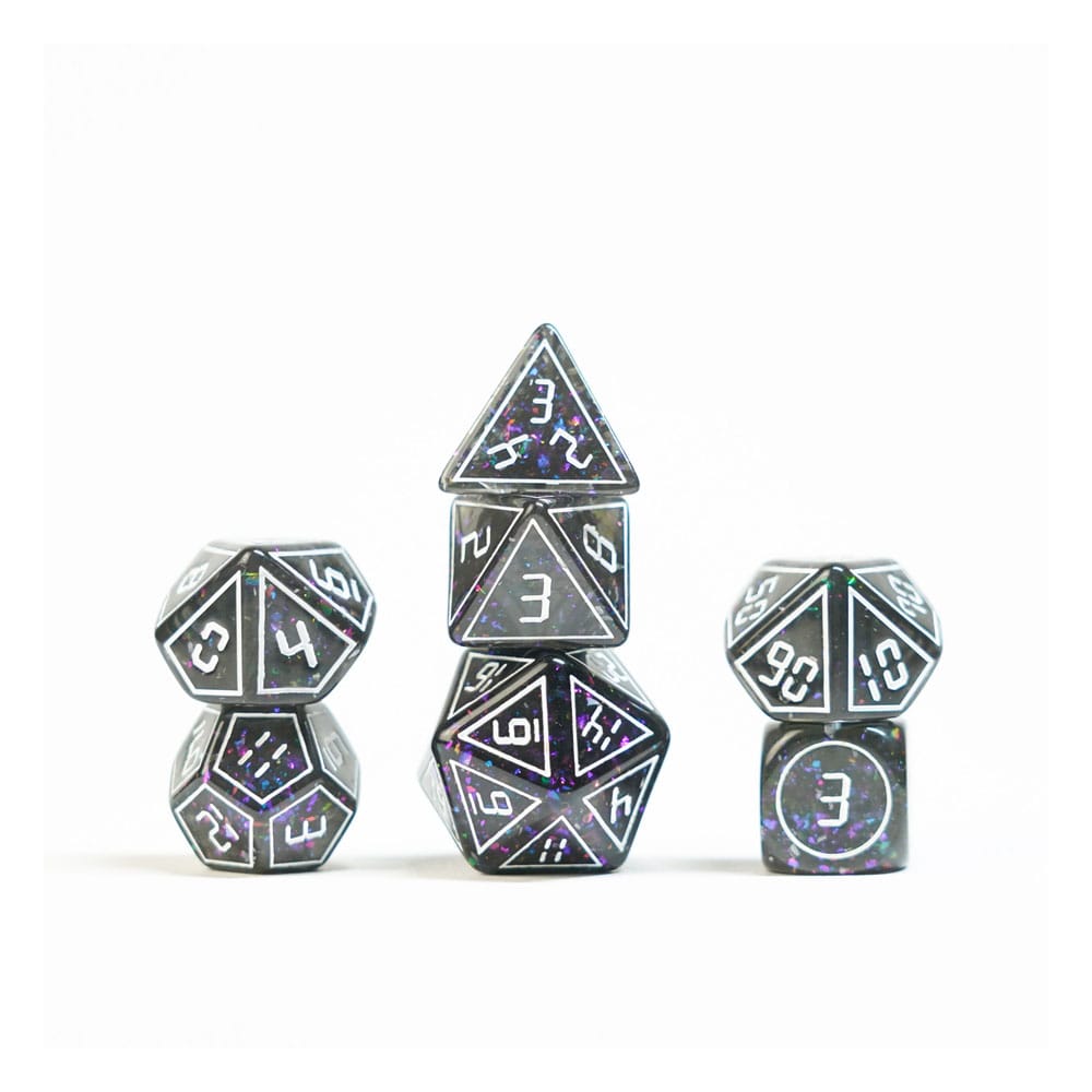 FanRoll Fade to Void Glitter Dice Set (7-piece)