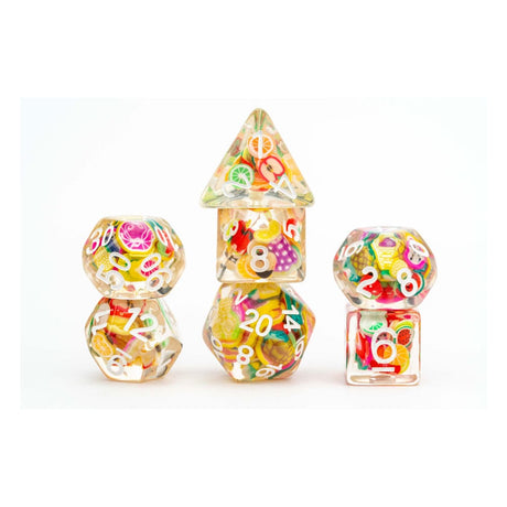 FanRoll Fruit Dice Set - 7 Polyhedral Gaming Dice