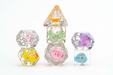 FanRoll Dice Set Love (7) - Resin Gamer Dice with Unique Inclusions