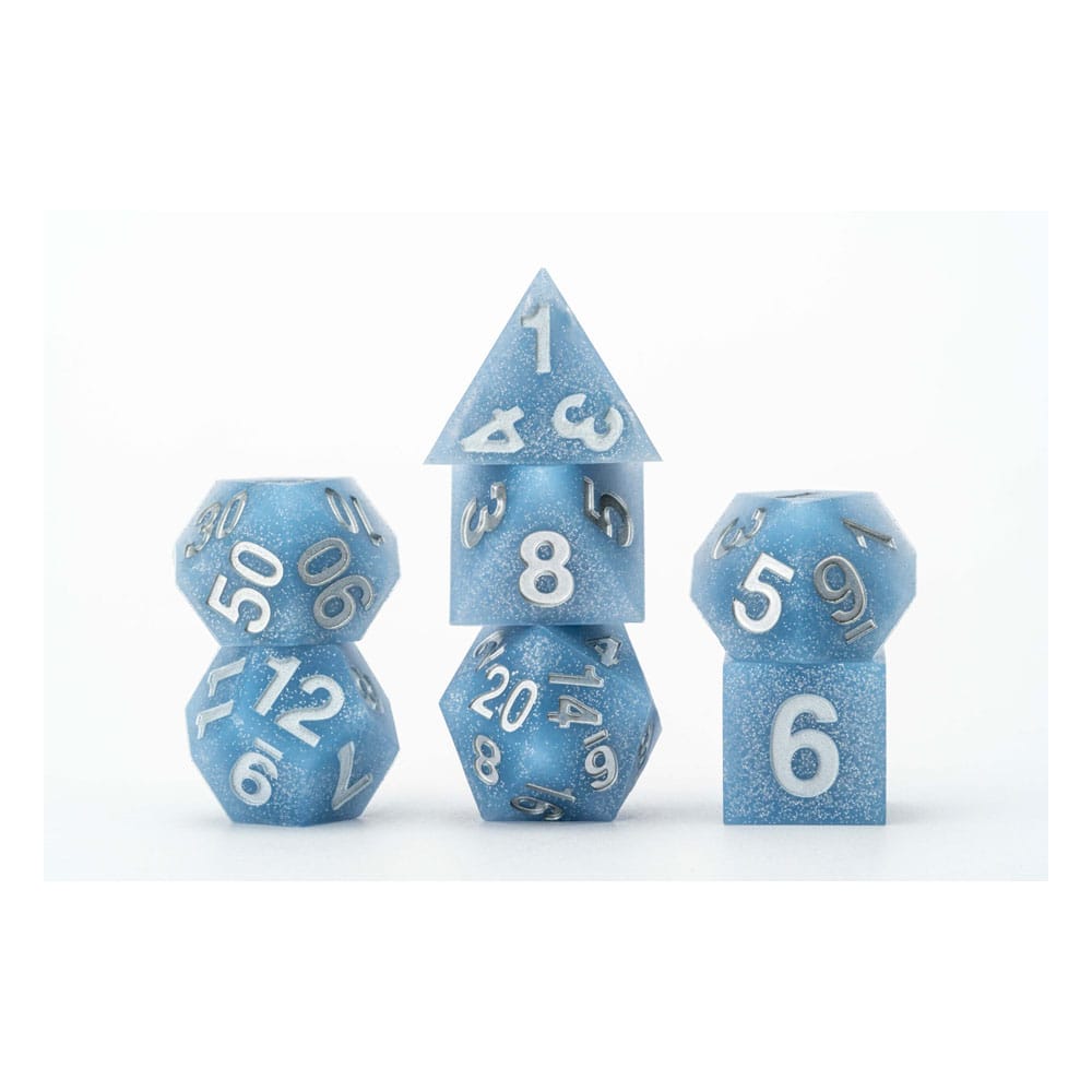 FanRoll Sharp Edge Silicone Dice Set - Volcanic Soot (7)