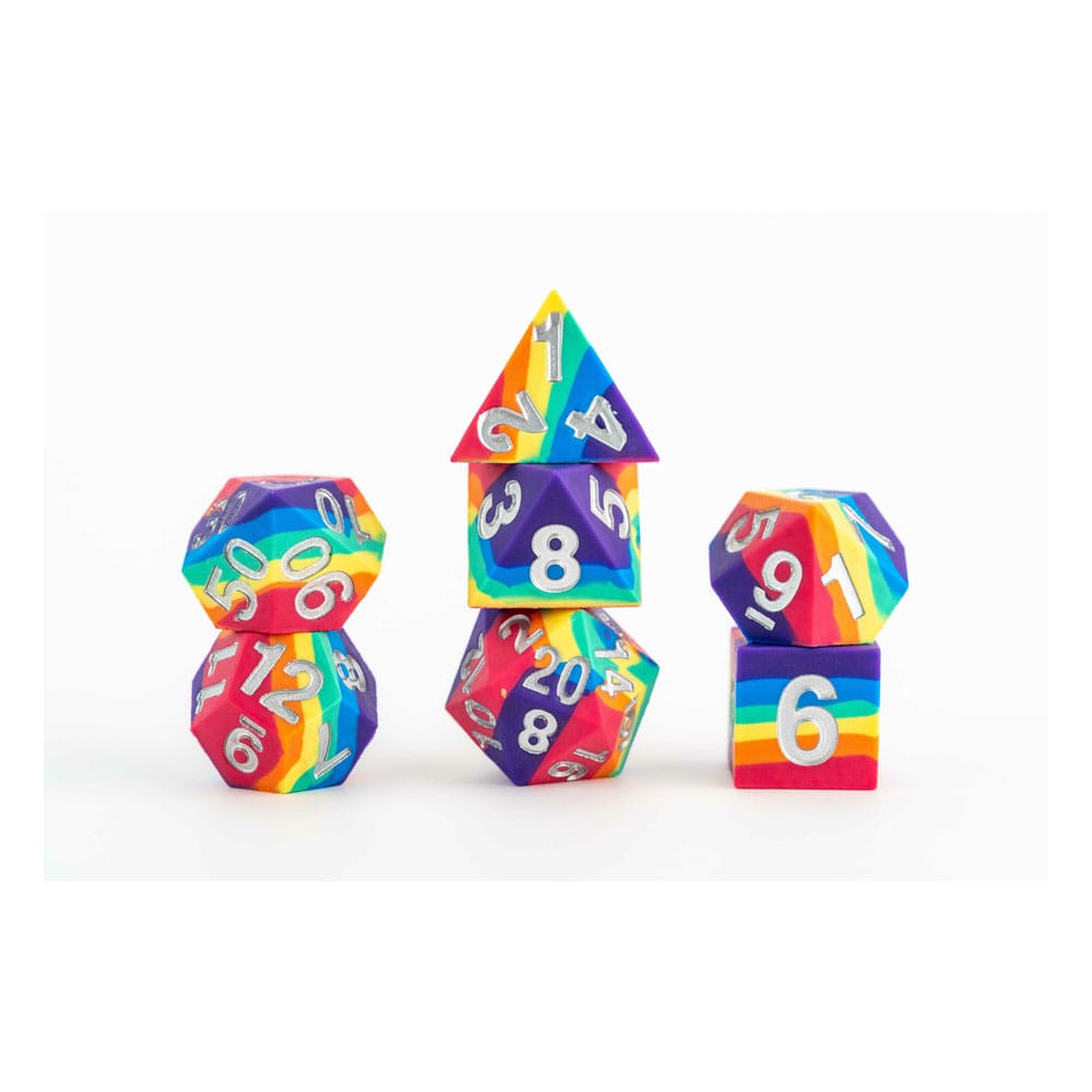 FanRoll Rainbow Sharp-Edge Silicone Dice Set (7)