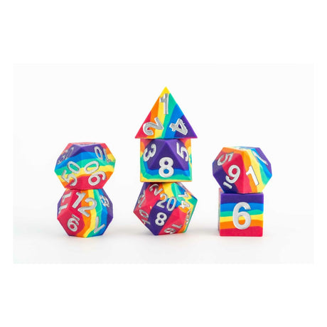 FanRoll Rainbow Sharp-Edge Silicone Dice Set (7)
