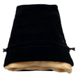 FanRoll Satin-Lined Velvet Dice Bag: Black & Gold