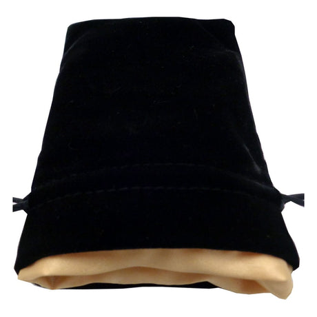 FanRoll Satin-Lined Velvet Dice Bag: Black & Gold