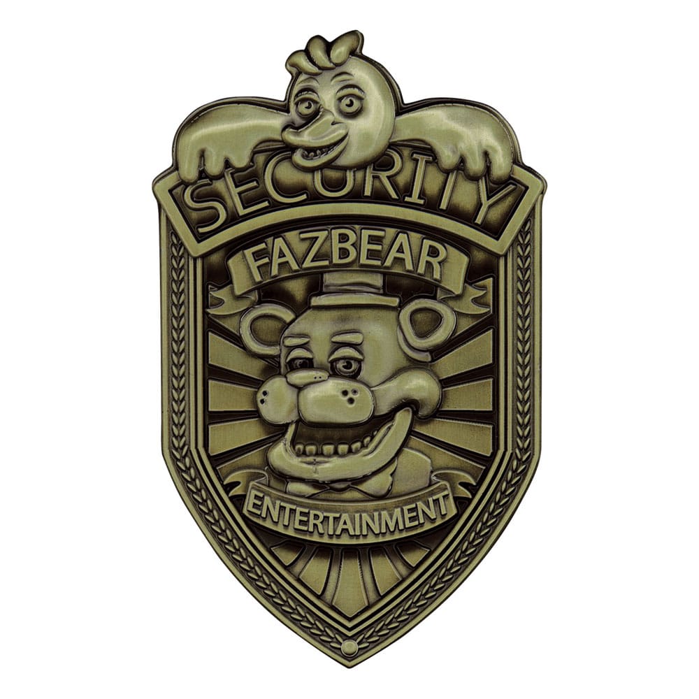 Five Nights at Freddy's Antique Brass Security Badge (FaNaTtik Replica 1/1)