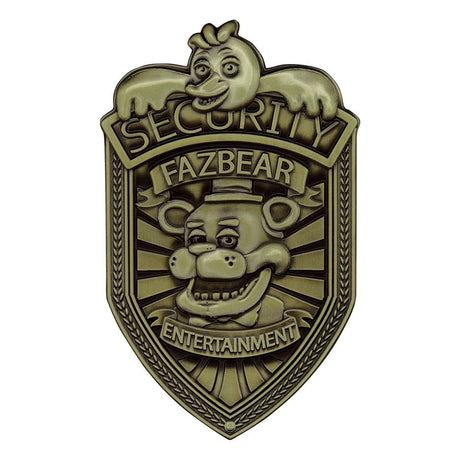 Five Nights at Freddy's Antique Brass Security Badge (FaNaTtik Replica 1/1)