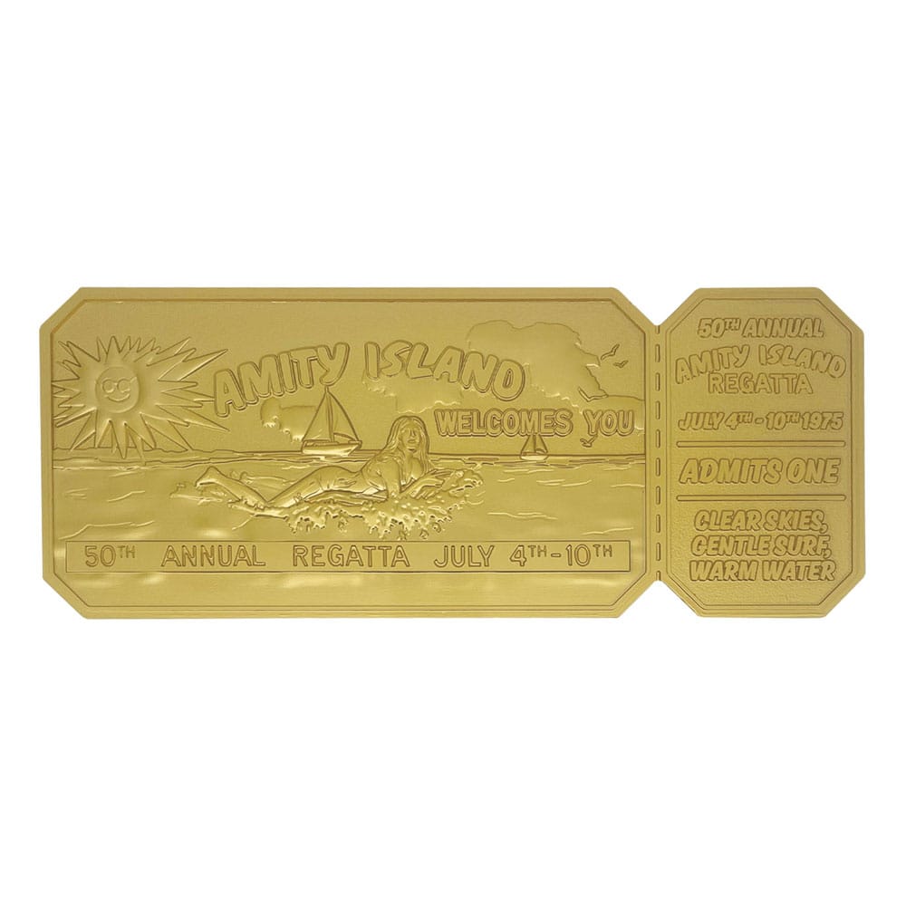 Jaws 50th Anniversary 24K Gold-Plated Regatta Ticket Replica 1/1