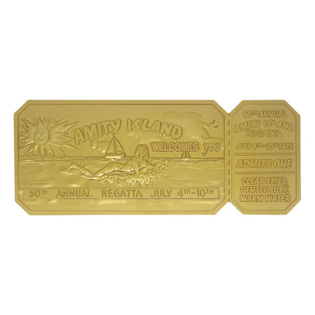 Jaws 50th Anniversary 24K Gold-Plated Regatta Ticket Replica 1/1