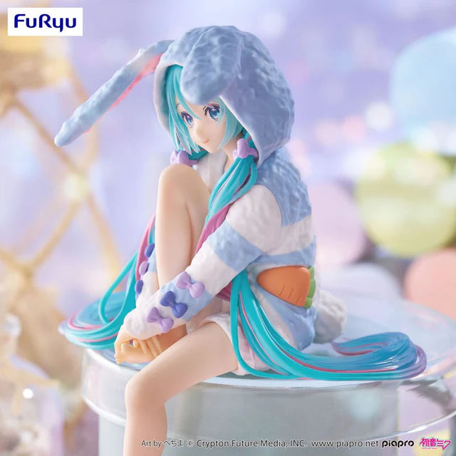 Hatsune Miku (Rabbit Ear Hood Pyjama Blue) Noodle Stopper 14 cm PVC Statue