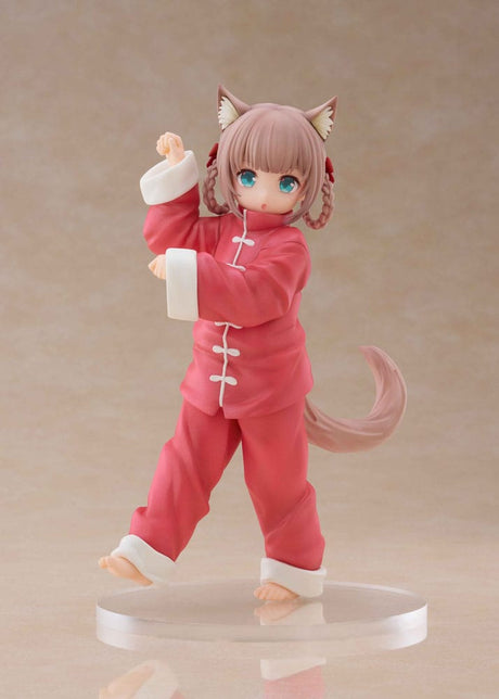 Golden Head Kawaii Girl Cat Statue, Kinako Nyang fu Ver.