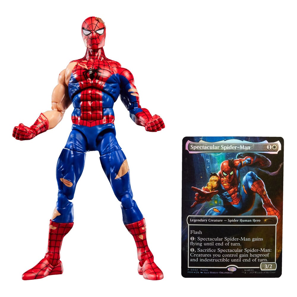 Marvel Legends Magic: Battle-Damaged Spider-Man Figure + Exclusive Foil Card