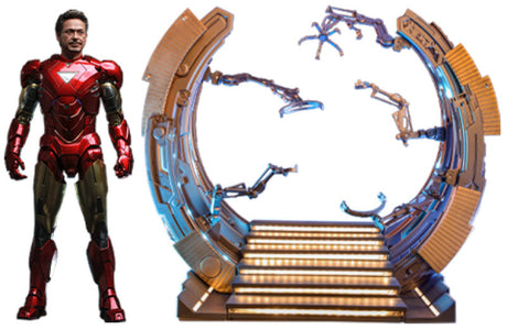 Marvel Iron Man Mark VI 1/6 Scale Diecast Figure with Suit-Up Gantry