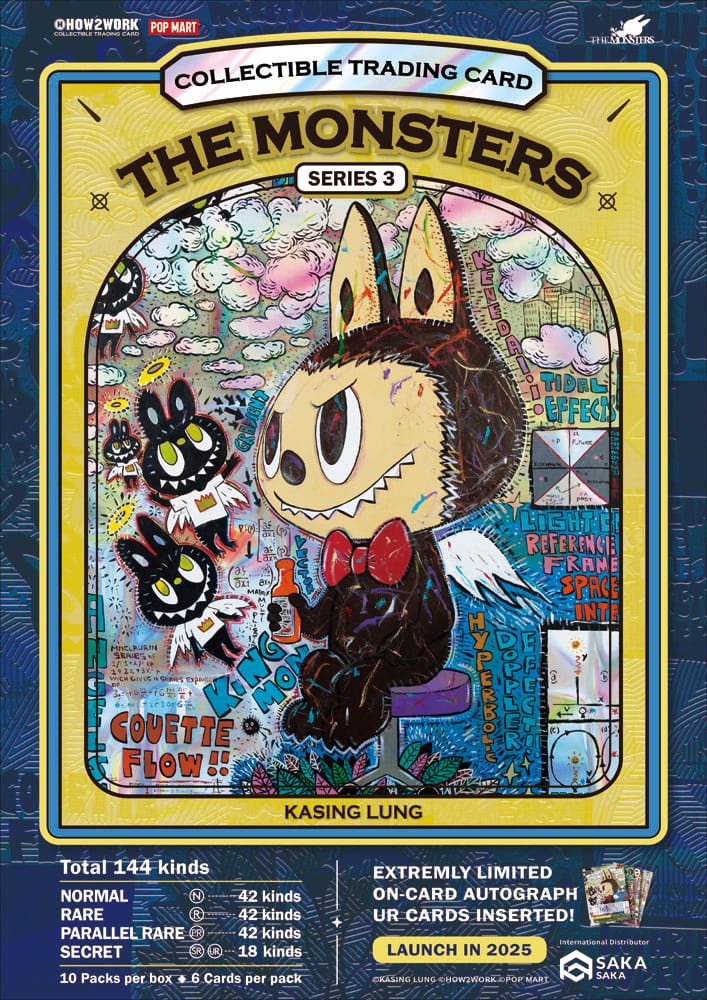 How2work Labubu Collectible Chrome Trading Cards The Monsters Series 3 Booster Box