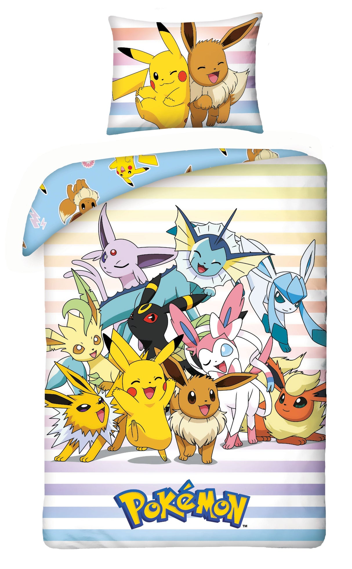 Pokemon Pikachu & Friends Duvet Set 135 x 200 cm - Halantex