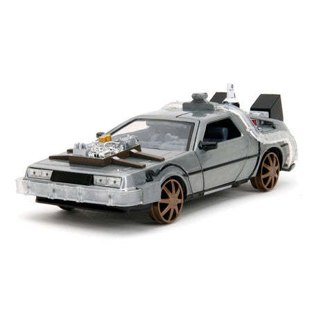 Back to the Future III DeLorean with Railroad Wheels Diecast Model