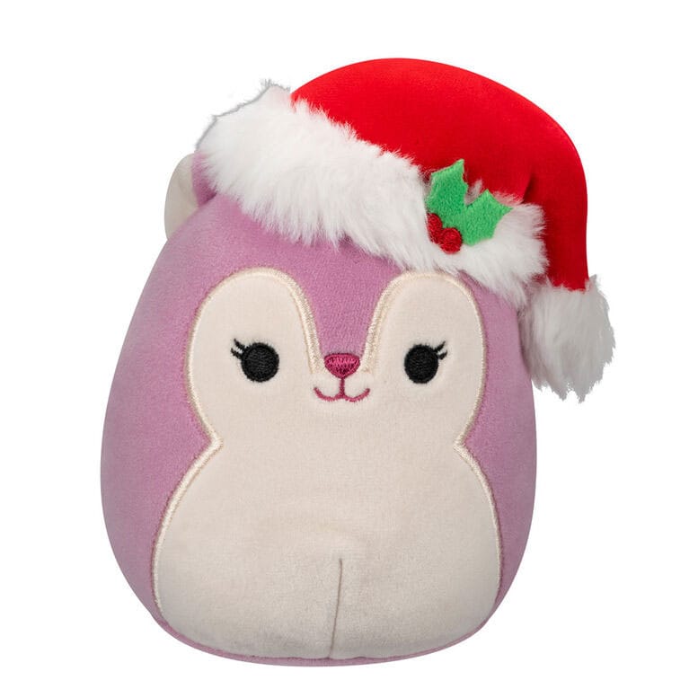 Squishmallows Allina the Plum Squirrel Santa Hat Plush Figure 12 cm