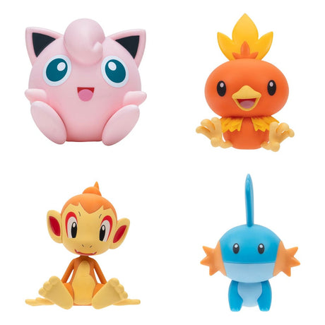 Pokémon 11cm Vinyl Figures - Jigglypuff, Torchic, Mudkip, Chimchar 4-Pack