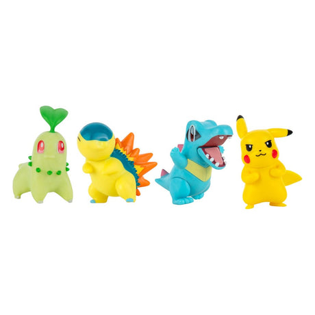 Pokémon Battle 4-Pack: Pikachu, Chikorita, Totodile, Cyndaquil Mini Figures
