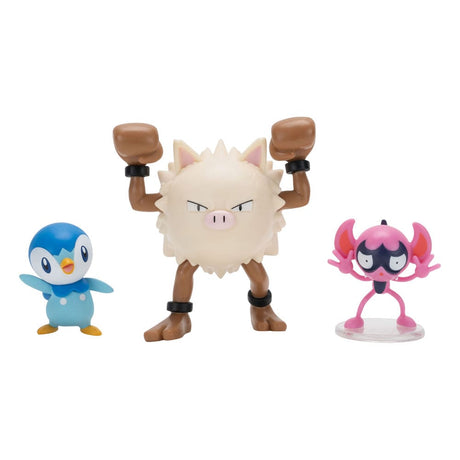 Pokemon First Partner Battle Figure 3-Pack: Impidimp, Piplup & Primape