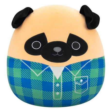 Squishmallows Prince Plush: 30cm Brown Pug in Flannel Shirt