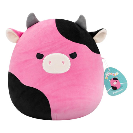 Squishmallows Pollyanna Black & Pink Cow Plush 30 cm by Jazwares