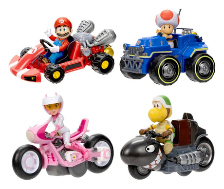 Super Mario Bros. Movie Mini Figures with Karts (6 cm, 6-pack)