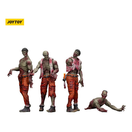 Joy Toy Dark Source Zombie Mechanic Team 4-Pack, 8 cm