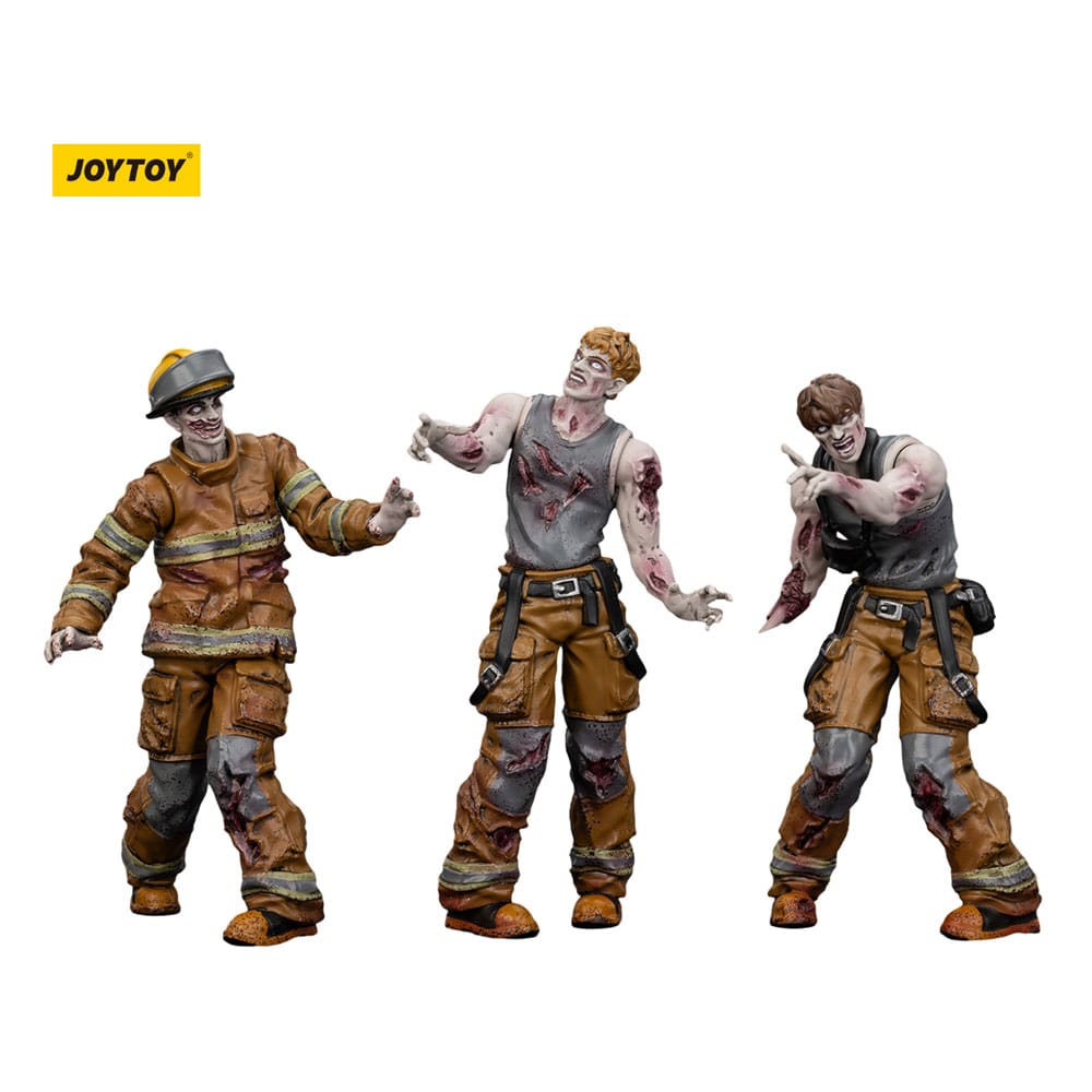 Zombie Dark Source 3-Pack Firefighter Action Figures 8 cm - Joy Toy