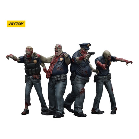 Zombie Dark Source Police Male Action Figures 4-Pack, 8 cm by Joy Toy