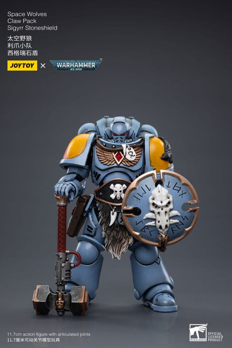 Warhammer 40k 1/18 Scale Space Wolves Sigyrr Stoneshield Figure by Joy Toy