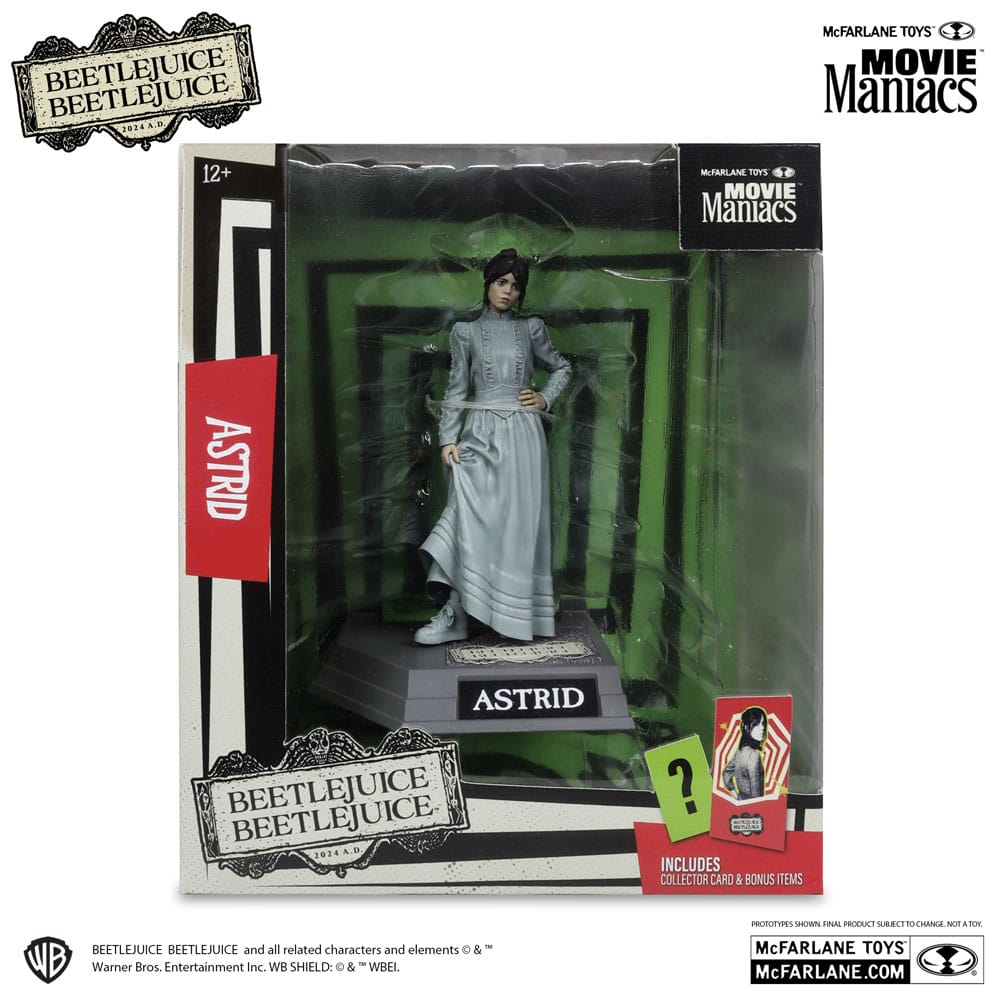 Beetlejuice Astrid, Bob & Chase Bob Bundle of 3 McFarlane Toys Movie Maniacs Statues