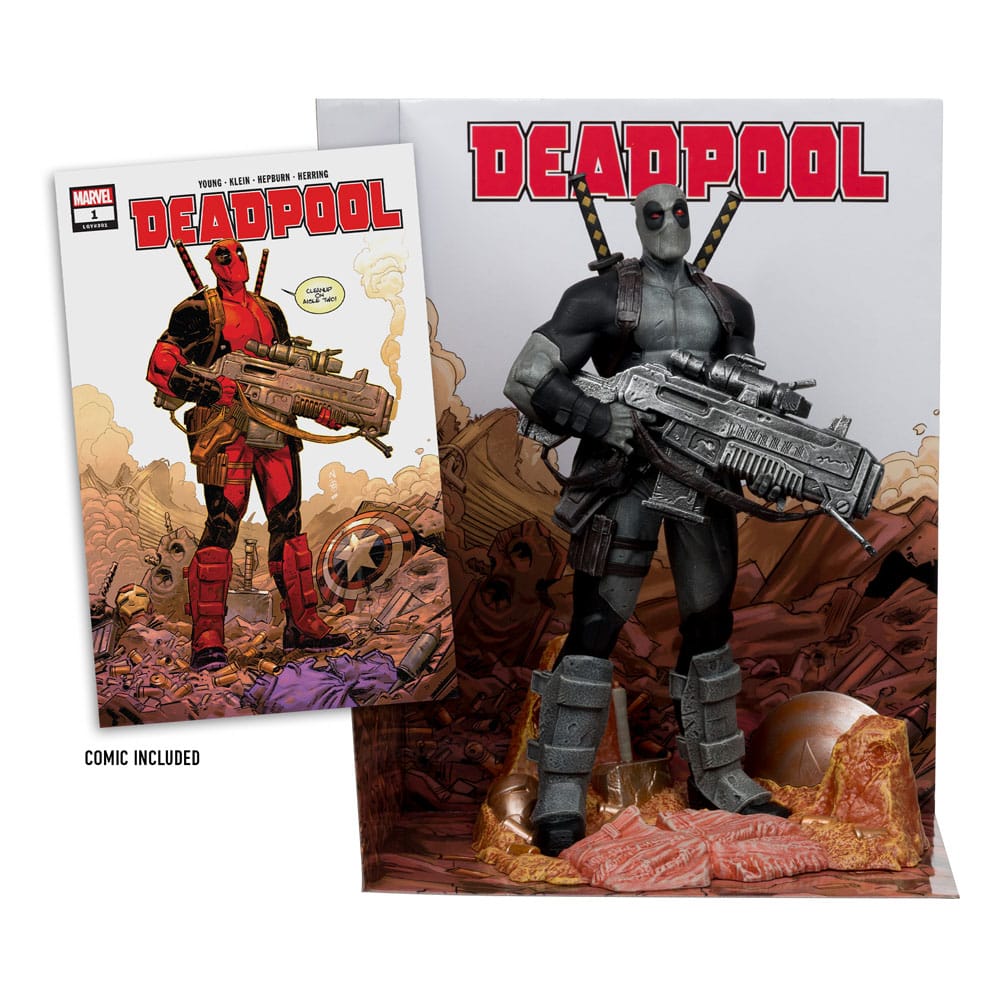 Marvel Deadpool 1/6 PVC Statue (Grey Suit Chase) - McFarlane Toys