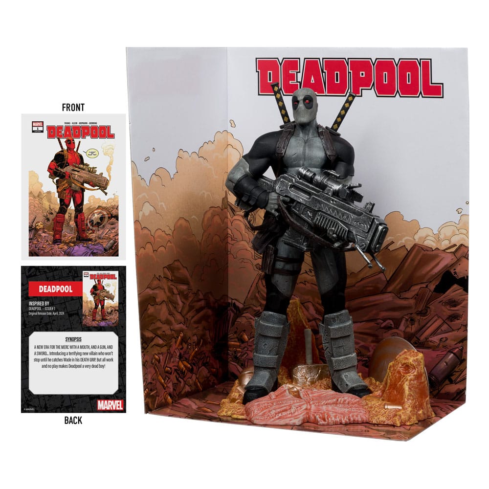 Marvel Deadpool 1/6 PVC Statue (Grey Suit Chase) - McFarlane Toys