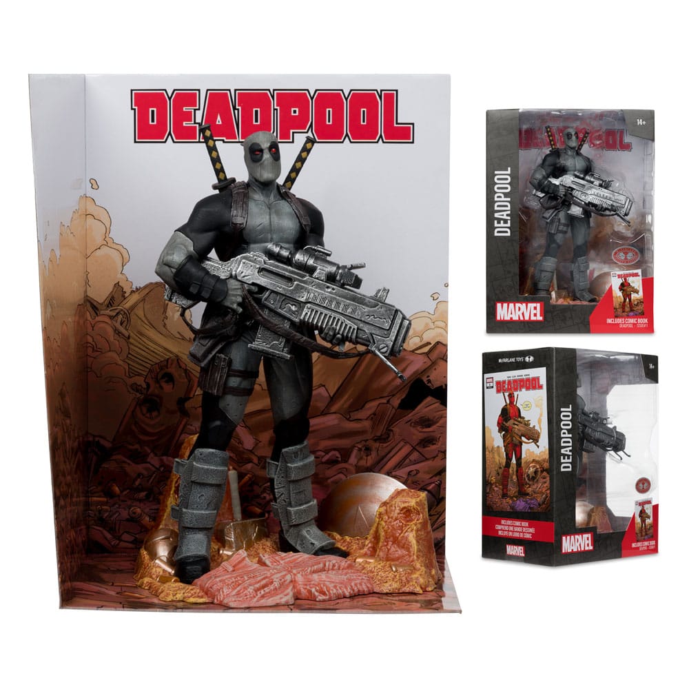 Marvel Deadpool 1/6 PVC Statue (Grey Suit Chase) - McFarlane Toys
