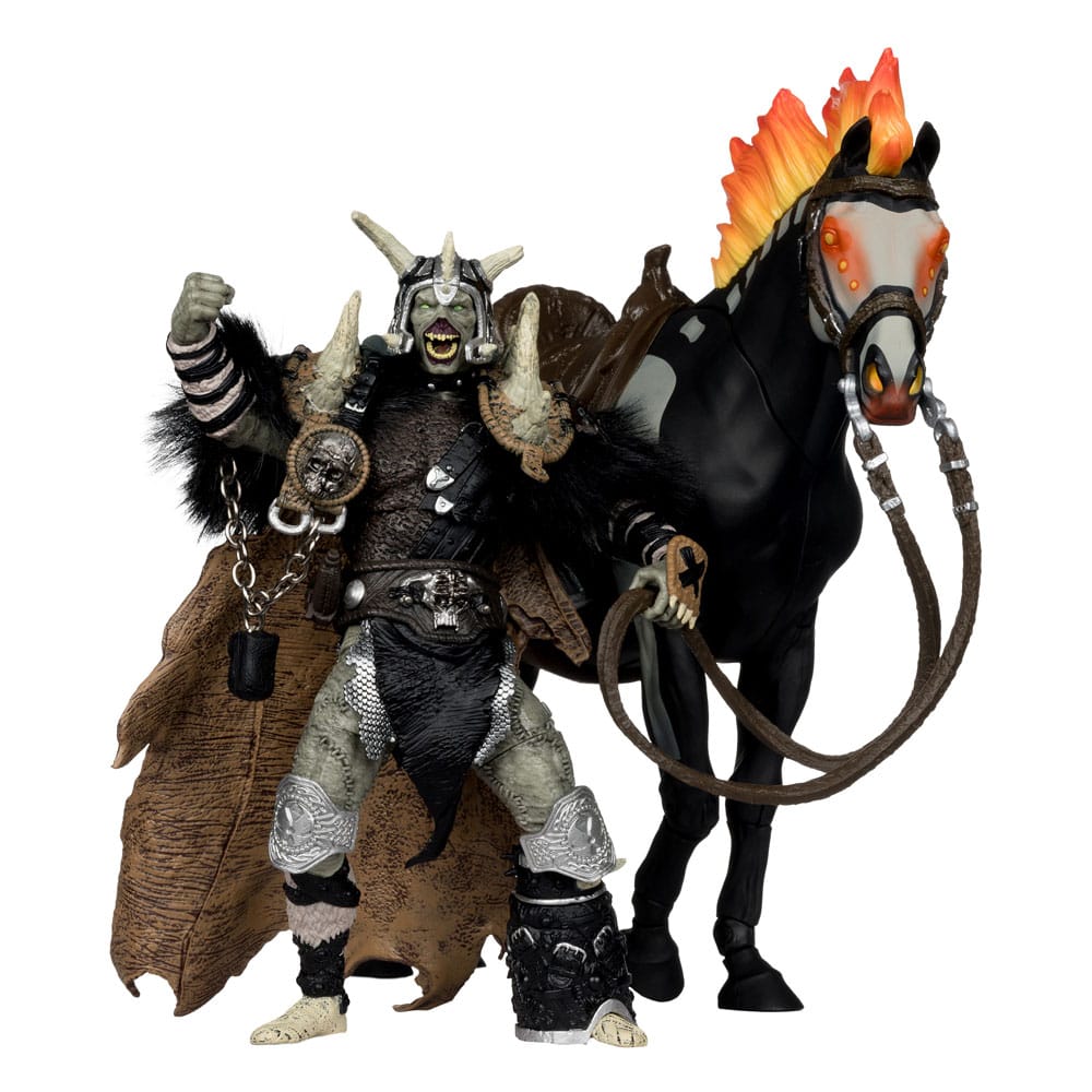 Spawn: The Dark Ages Bloodaxe Action Figure with Horse (18cm, McFarlane 30th Anniv, Gold Label)