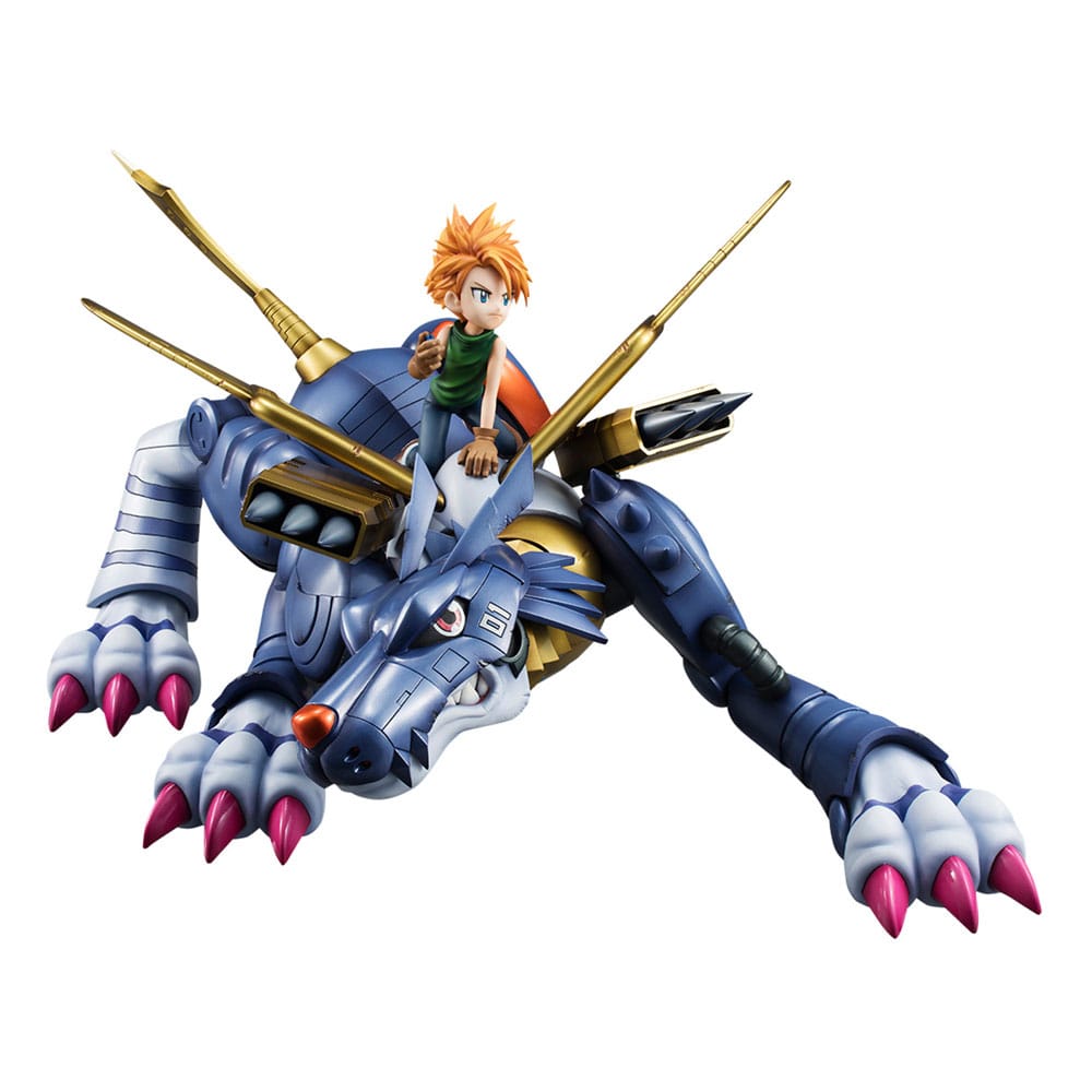 Digimon Adventure 30 cm Metal Garurumon & Ishida Yamato Statue