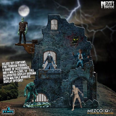 Mezco's Monsters Tower of Fear: Retro 5-Point Action Figure Set