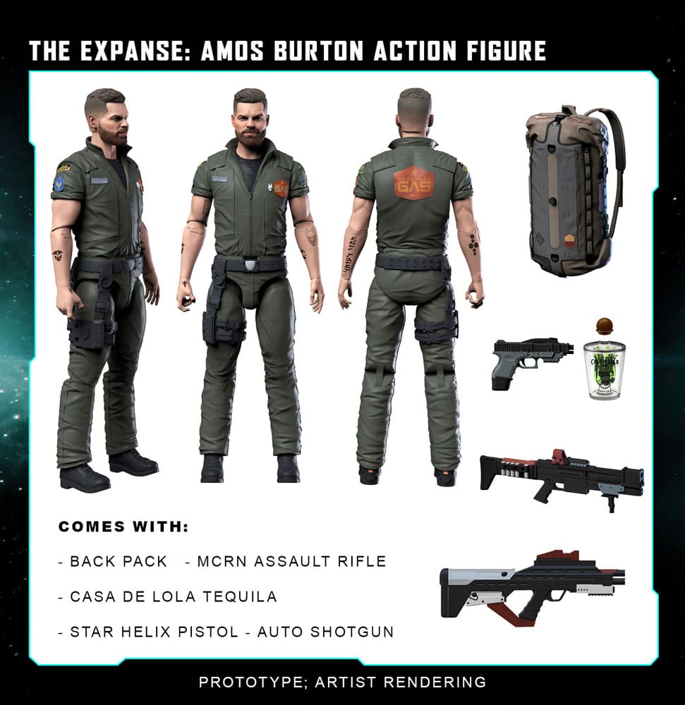 The Expanse 20 cm Action Figure: Amos Burton with Accessories