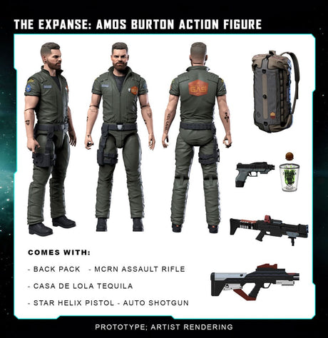 The Expanse 20 cm Action Figure: Amos Burton with Accessories