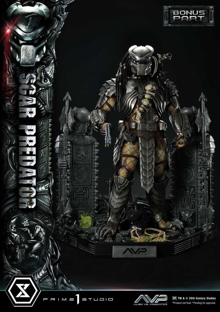 Alien vs Predator: 1/3 Scar Predator Deluxe Bonus Statue by Prime 1 Studio