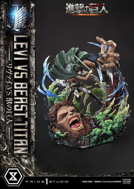 Attack on Titan Levi vs Beast Titan Premium Masterline Statue