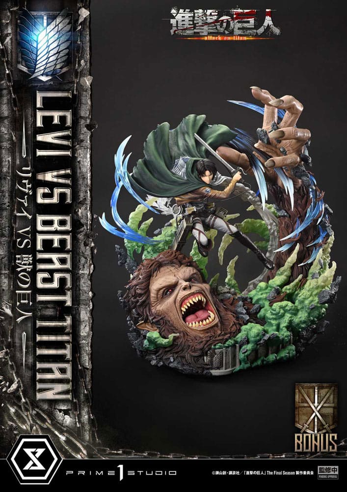 Ultimate 1/4 Levi vs Beast Titan Statue - Premium Masterline Series with Bonus